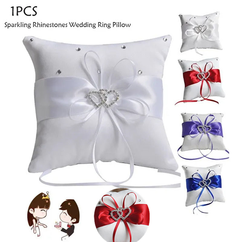 Ring Bearer Pillow - 1Pcs 10*10cm Sparkling Rhinestones Wedding Ring