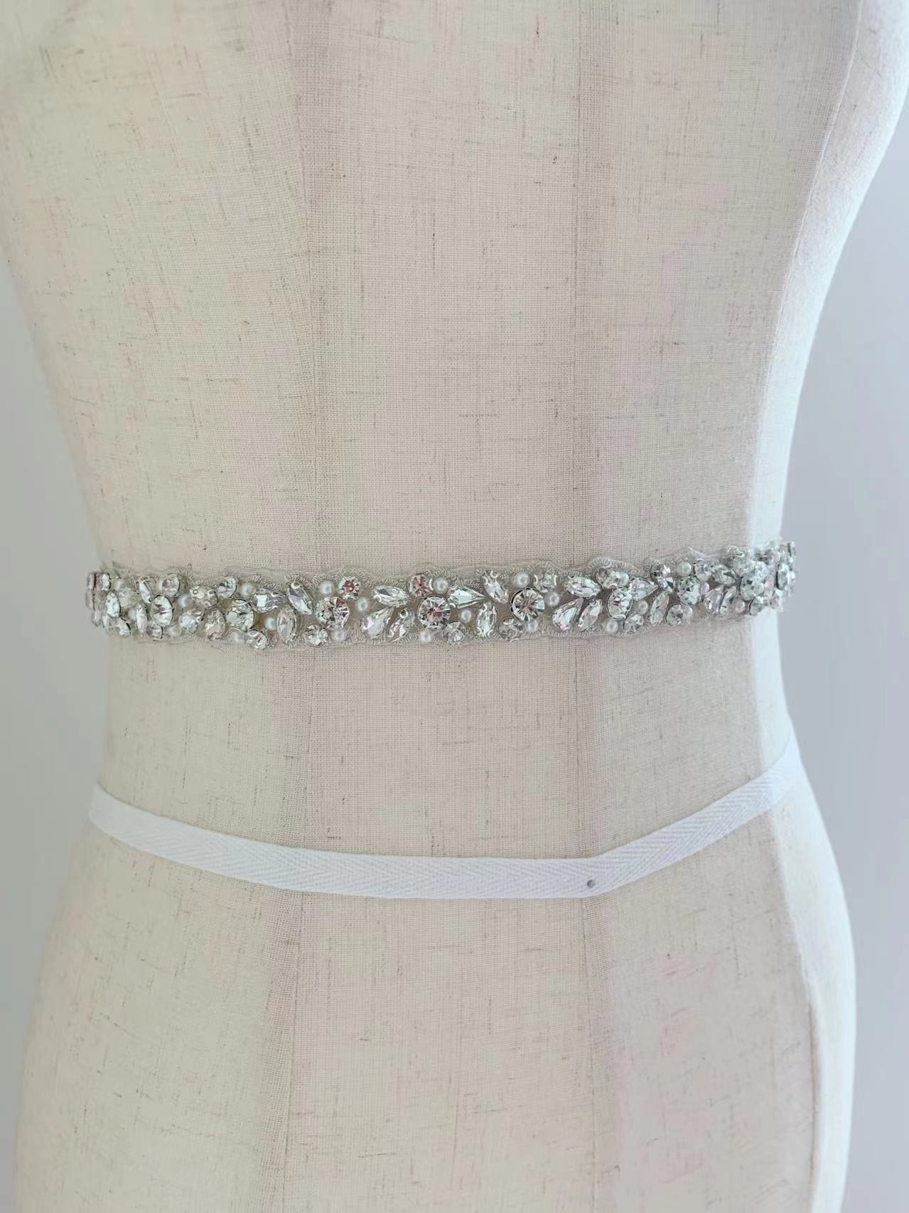 1 Yard/5 Yards Silver Crystal  - огляд і ціна Bridal Sash Ribbon