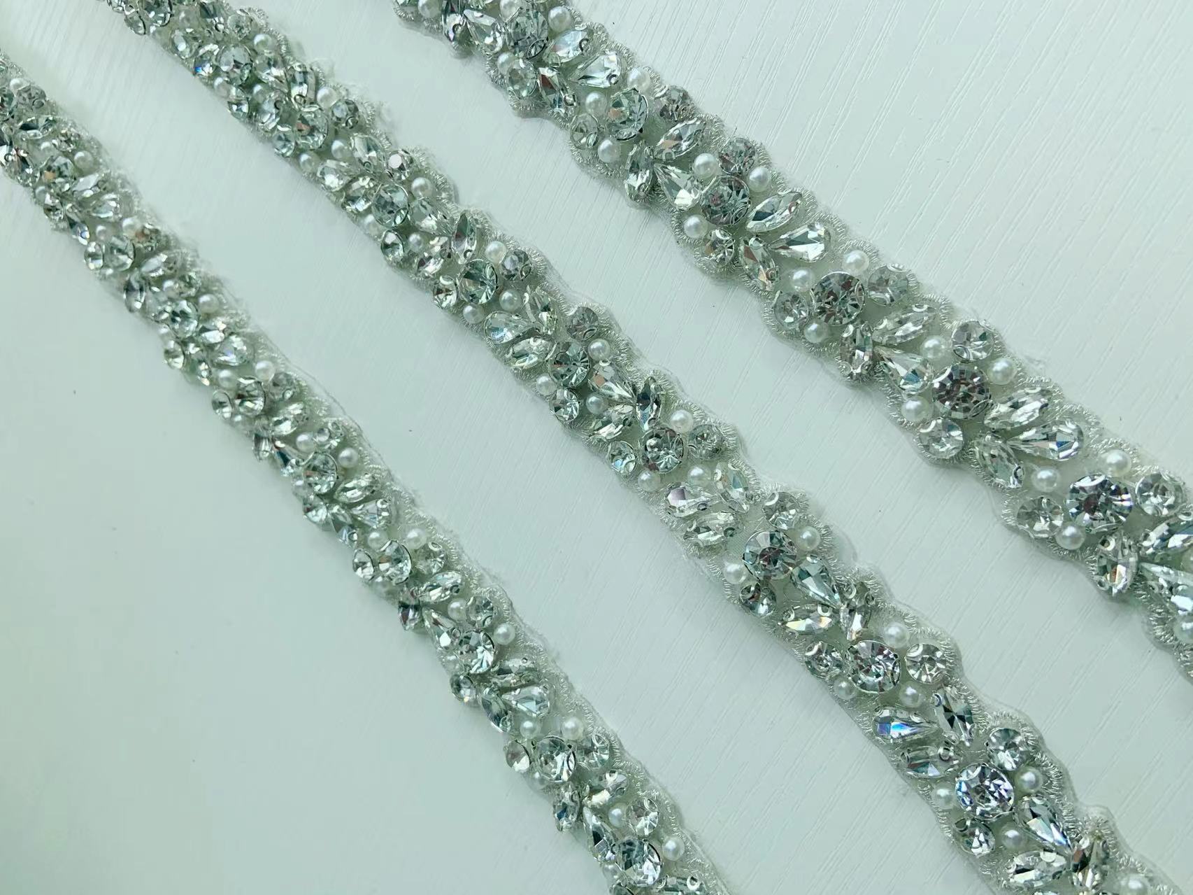 1 Yard/5 Yards Silver Crystal  - огляд і ціна Bridal Sash Ribbon