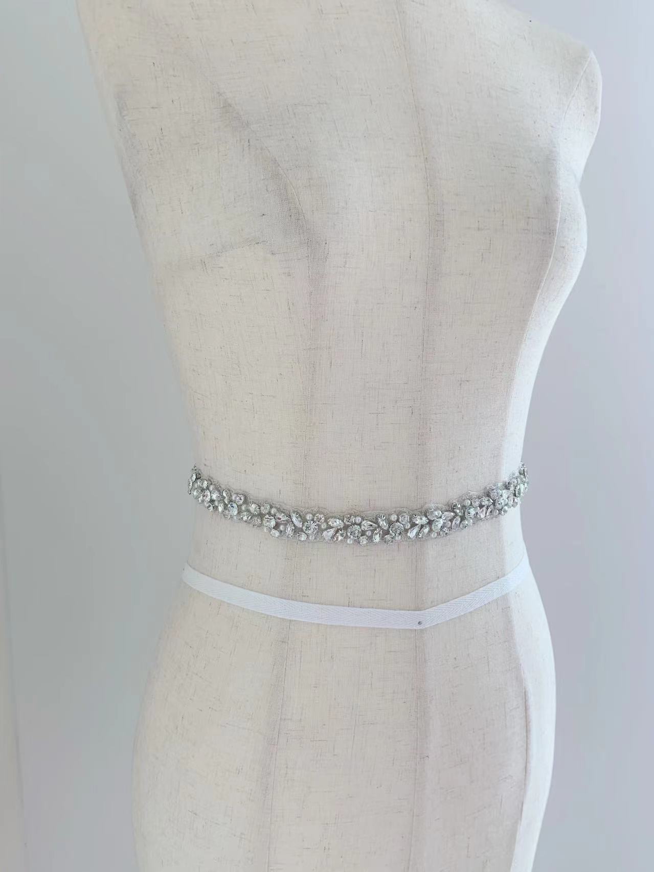 1 Yard/5 Yards Silver Crystal  - огляд і ціна Bridal Sash Ribbon