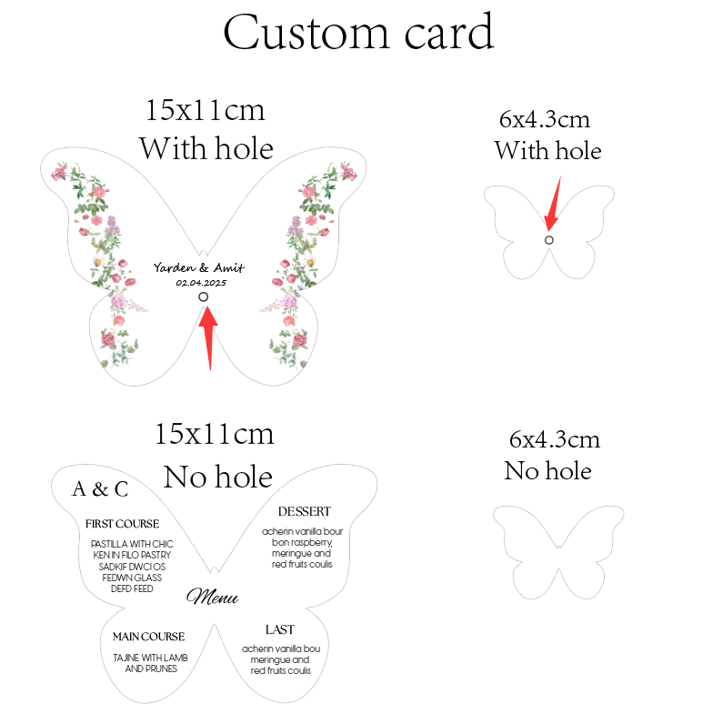Custom Elegant Butterfly Menu  - огляд і ціна Wedding Supply Business