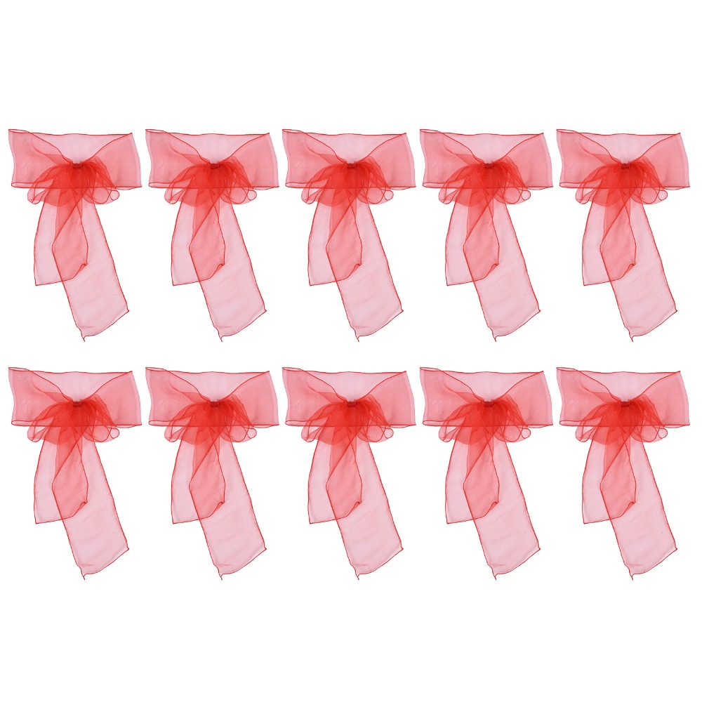 10Pcs Blue, red, yellow, purpl - огляд і ціна Chair Sash Organza