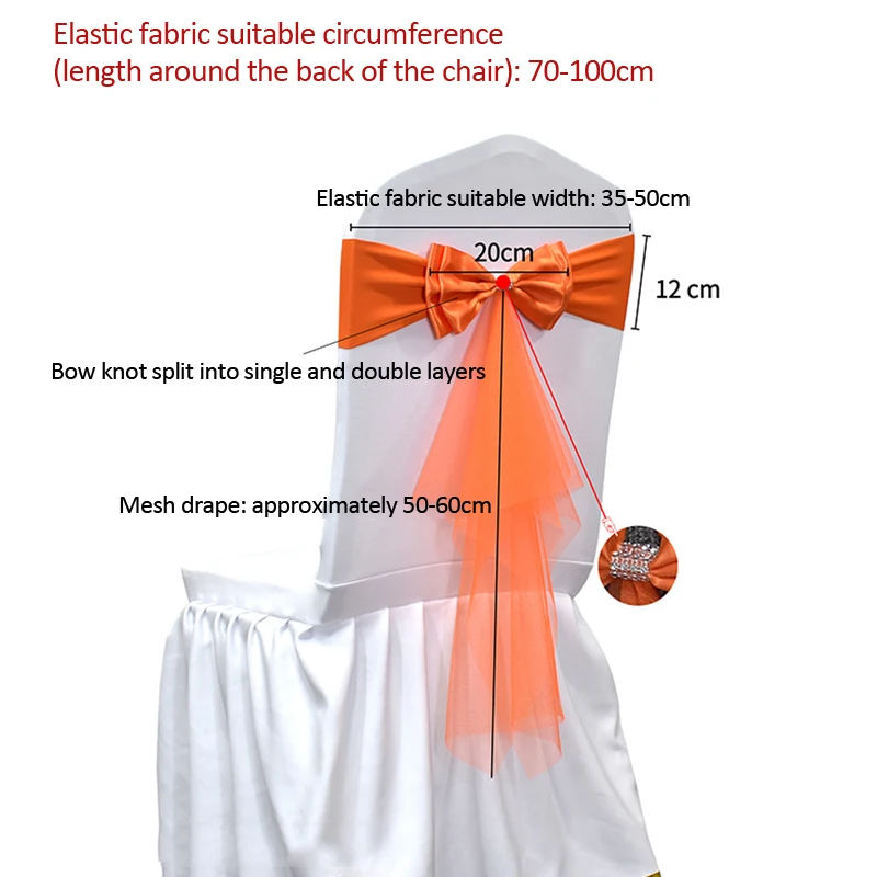 10 50pcs Spandex Chair Sashes  - огляд і ціна Chair Sash Organza