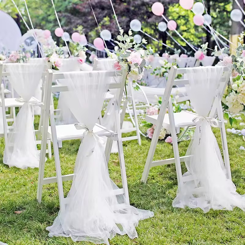 10m Wedding Decoration Tulle R - огляд і ціна Chair Sash Organza