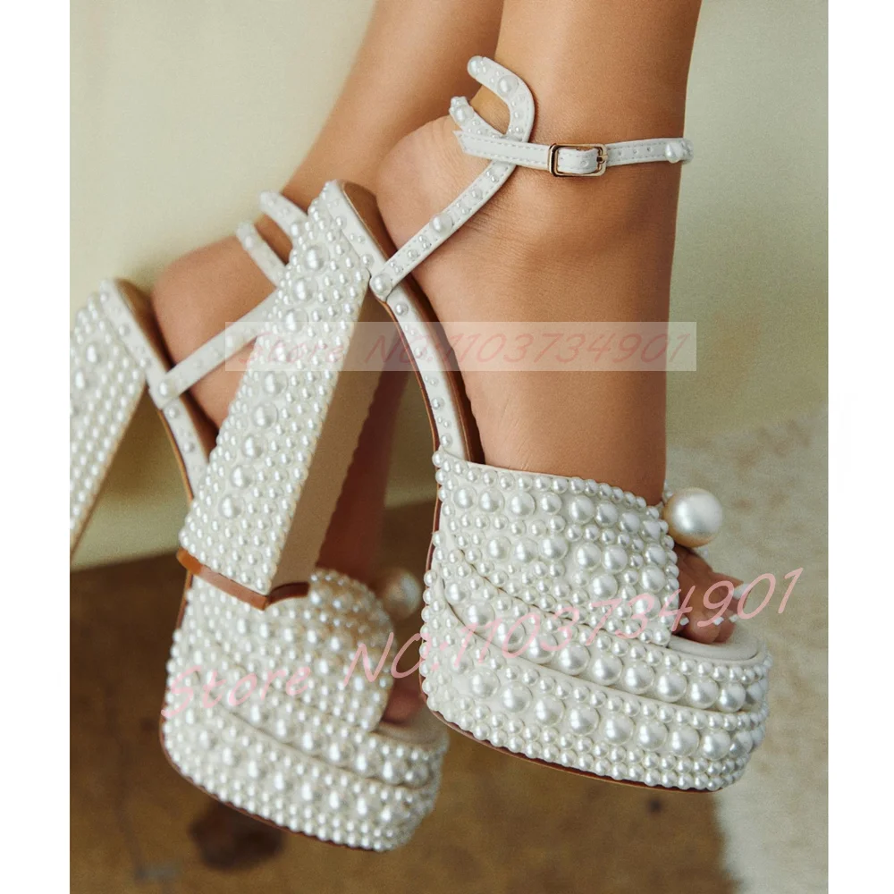 Women's White Pearl Platform S - огляд і ціна Wedding Shop