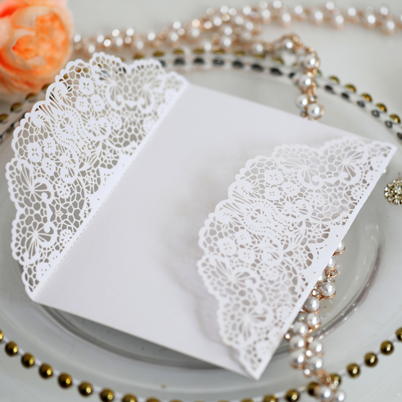 50pcs/lot White Laser Cut Wedd - огляд і ціна Wedding Supply Business