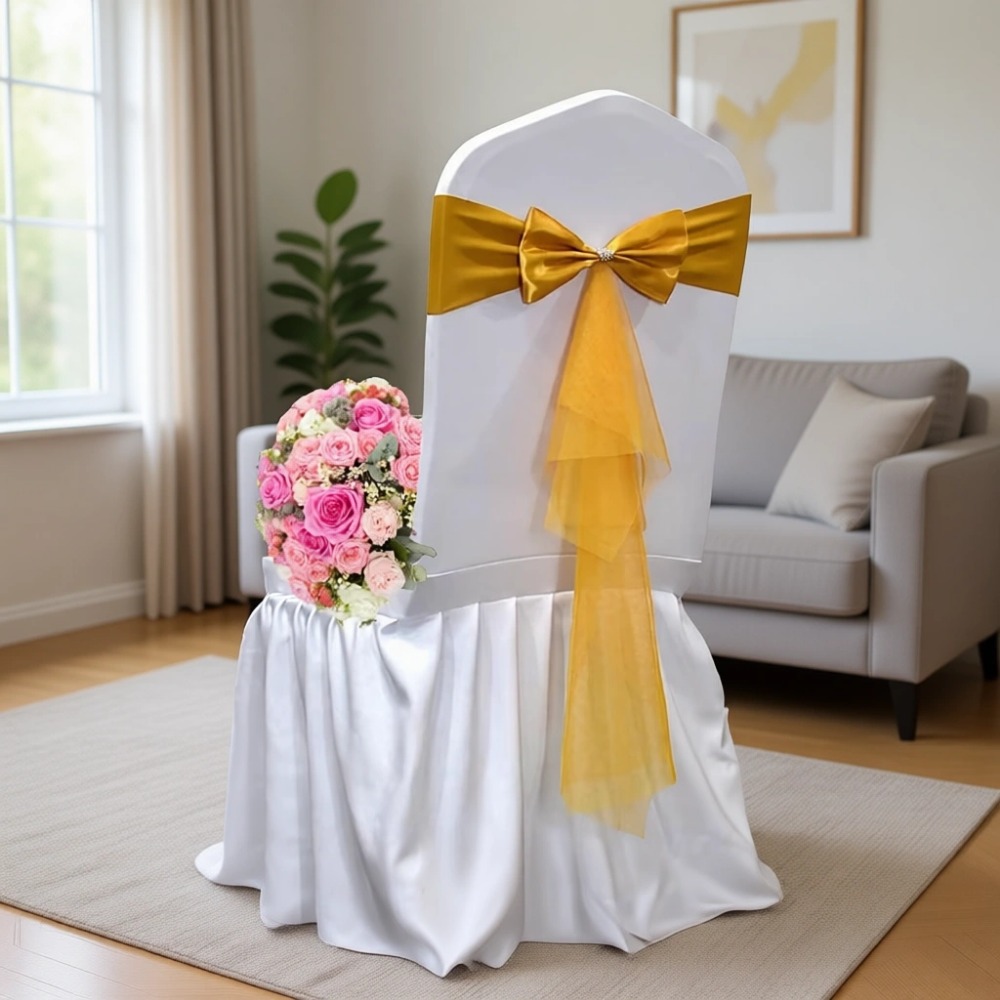 Classic European Style Bow Org - огляд і ціна Chair Sash Organza