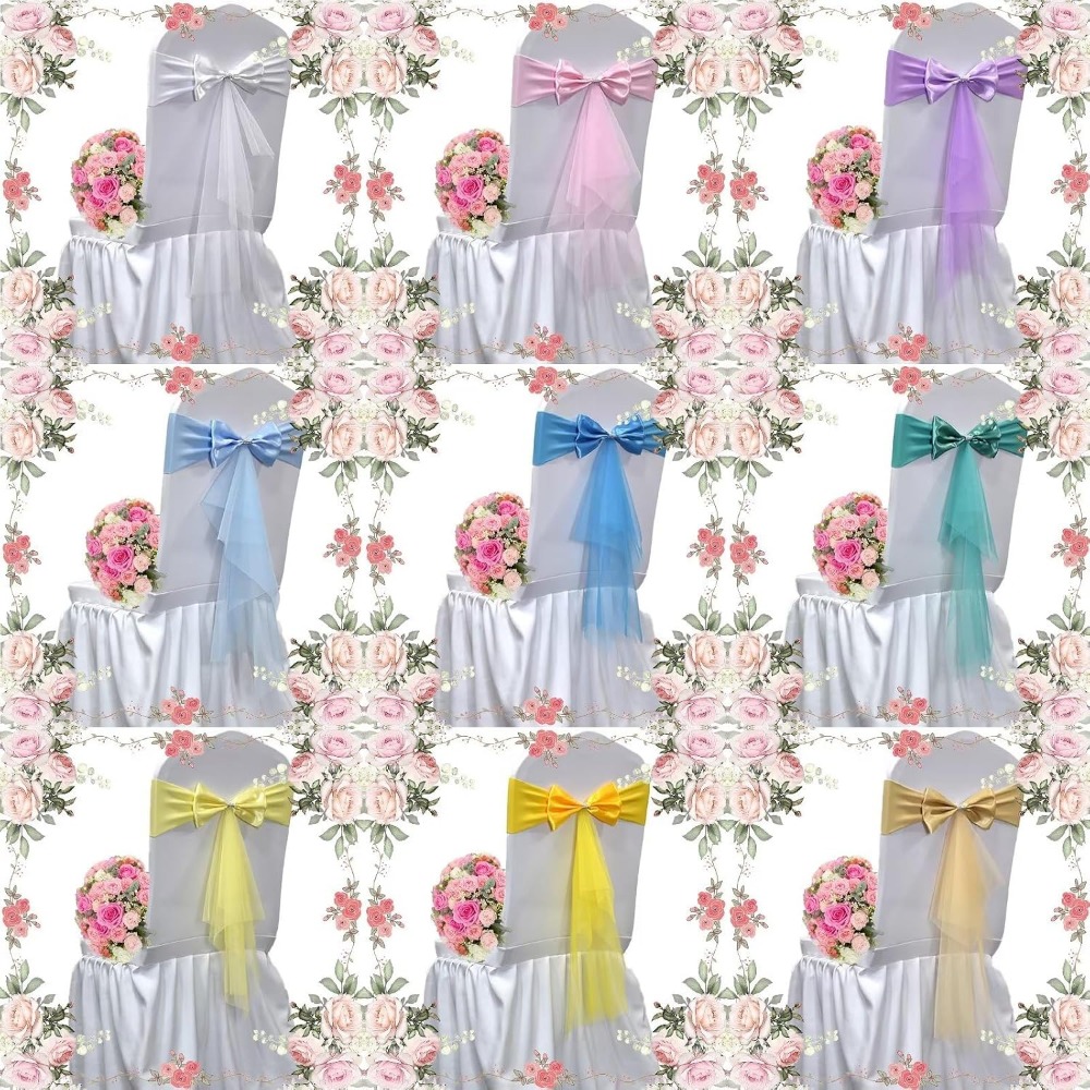 Classic European Style Bow Org - огляд і ціна Chair Sash Organza
