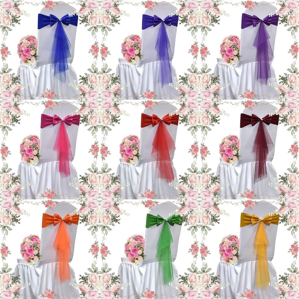 Classic European Style Bow Org - огляд і ціна Chair Sash Organza