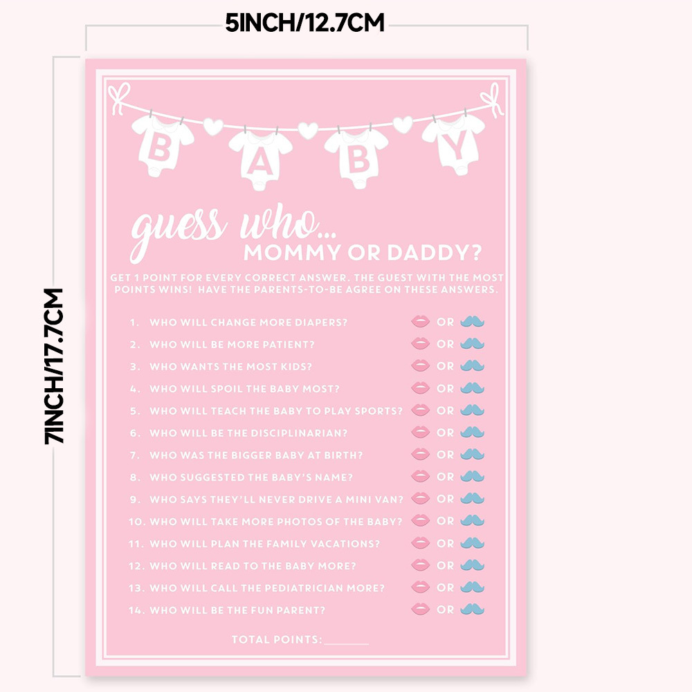 10pcs Baby Shower Guess Who Mo - огляд і ціна Wedding Supply Business