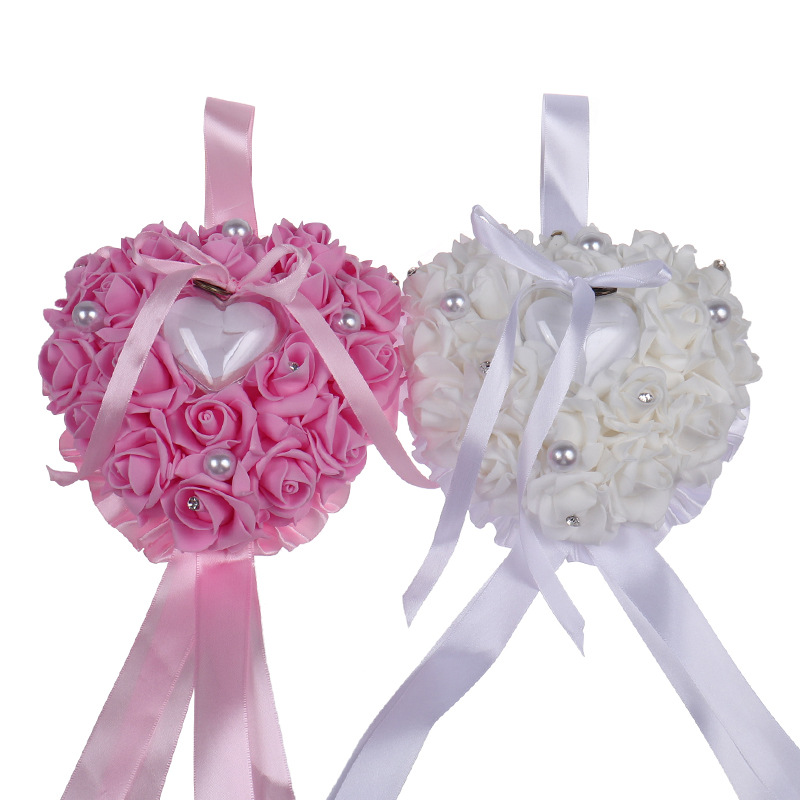 1Pcs Heart-shape Rose Flowers  - огляд і ціна Ring Bearer Pillow