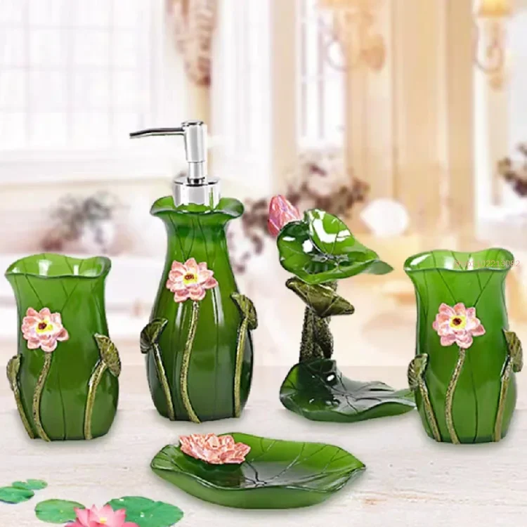 5pcs/set Resin Bathroom Access - огляд і ціна Wedding Bathroom Supply Kit