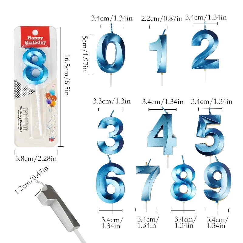 Blue Number Cake Candles 0 1 2 - огляд і ціна Unity Candle Set
