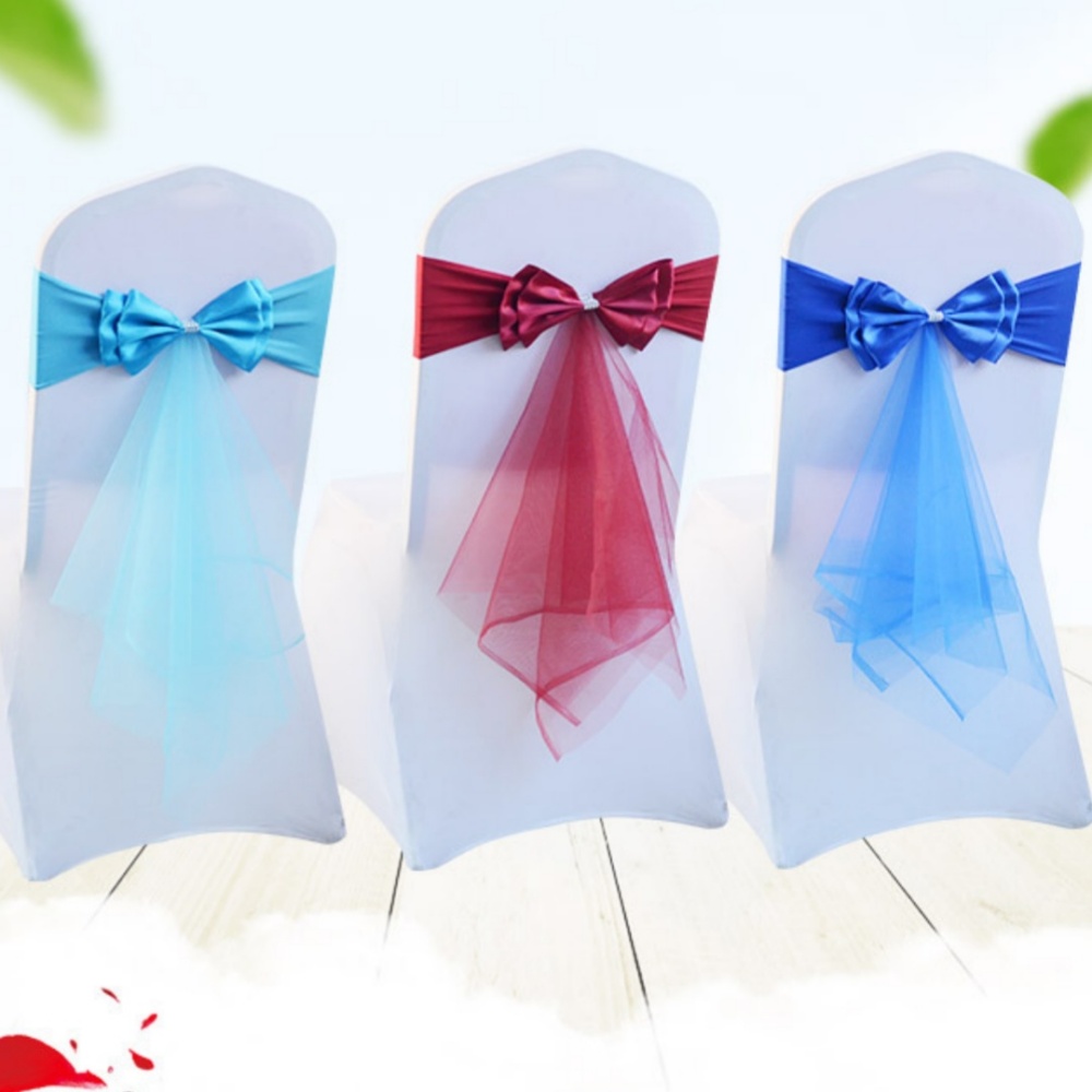 Stretch Bow Knot Customizable  - огляд і ціна Chair Sash Organza