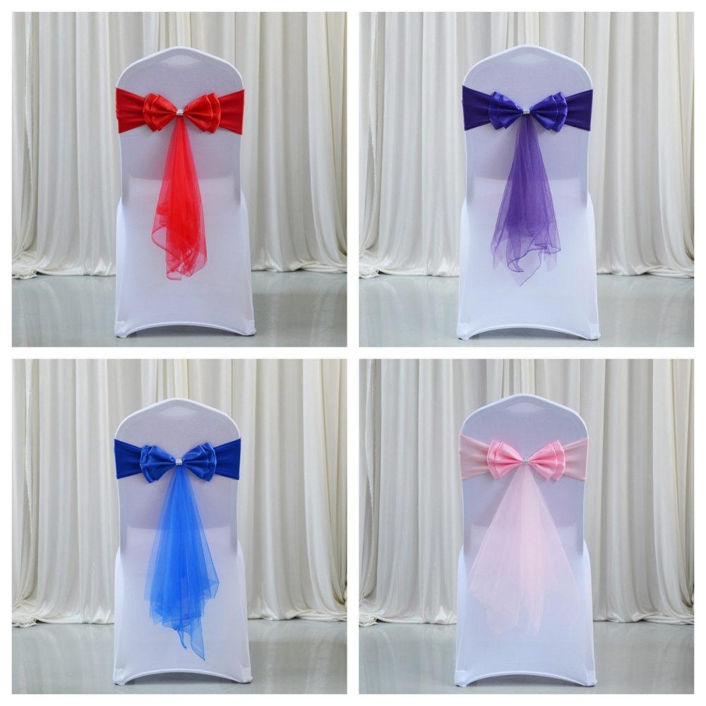 Stretch Bow Knot Customizable  - огляд і ціна Chair Sash Organza