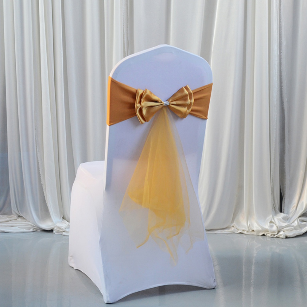 Stretch Bow Knot Customizable  - огляд і ціна Chair Sash Organza
