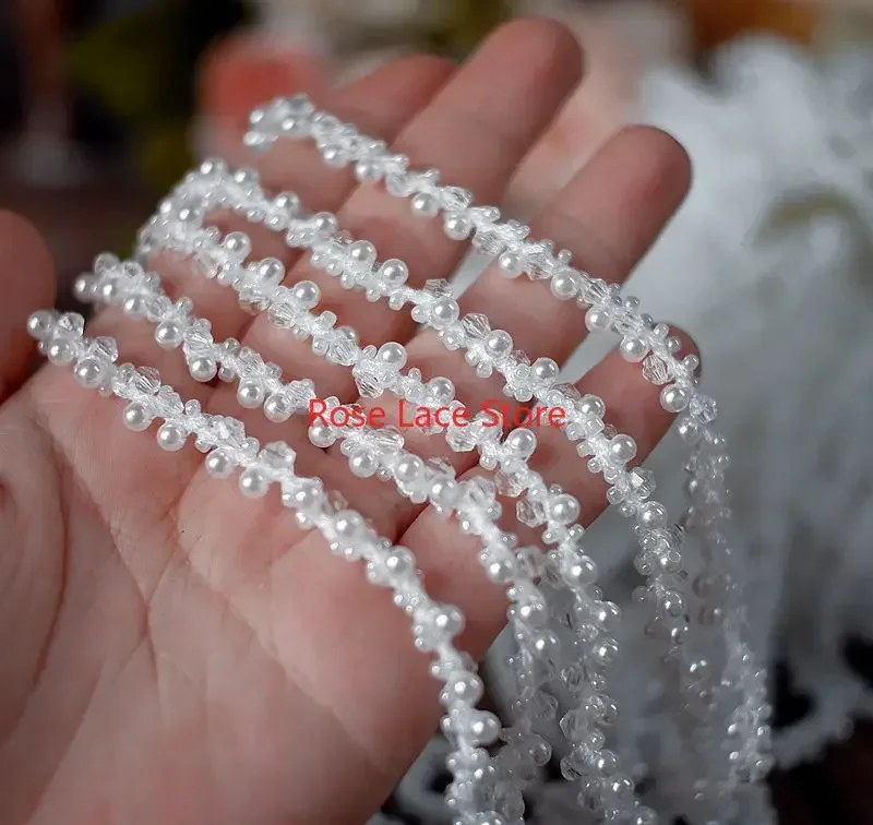 3 Yards Pearl lace trim, pearl - огляд і ціна Bridal Sash Ribbon