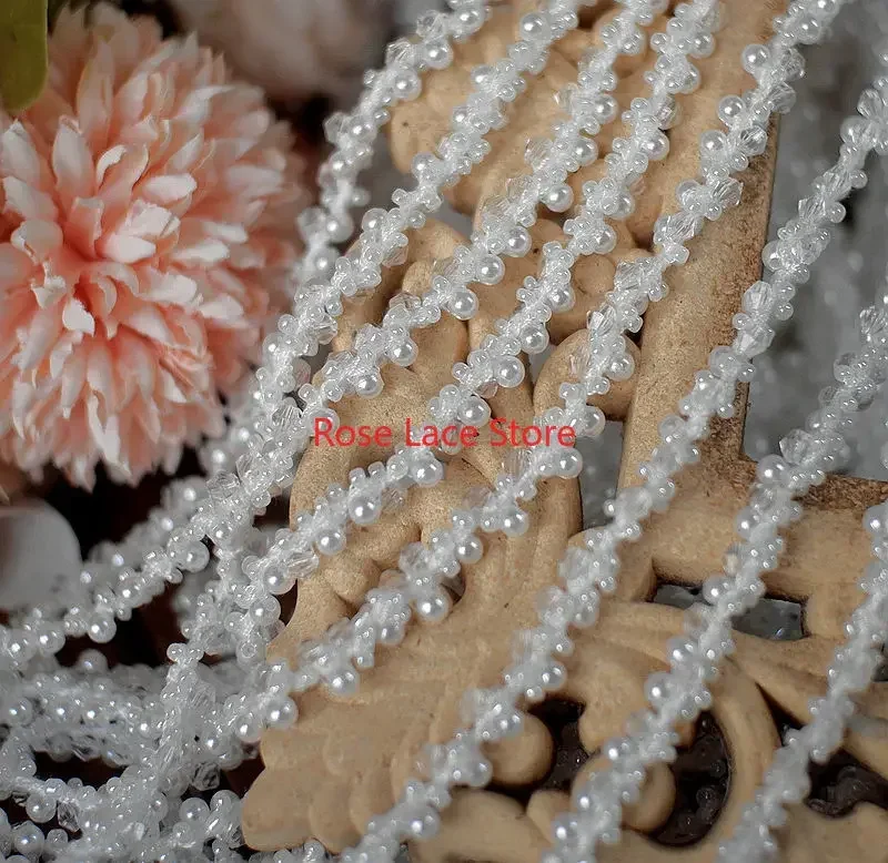 3 Yards Pearl lace trim, pearl - огляд і ціна Bridal Sash Ribbon
