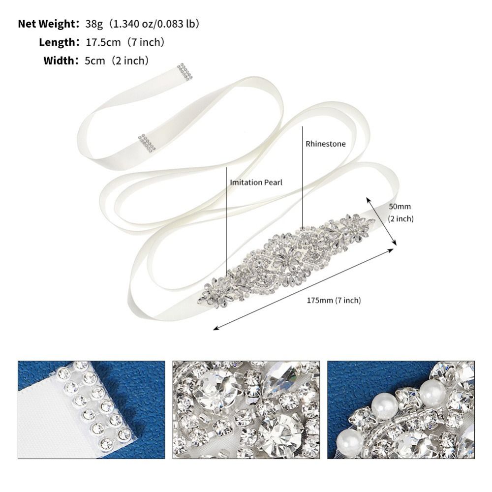 Sweet Silver Wedding Rhineston - огляд і ціна Bridal Sash Ribbon