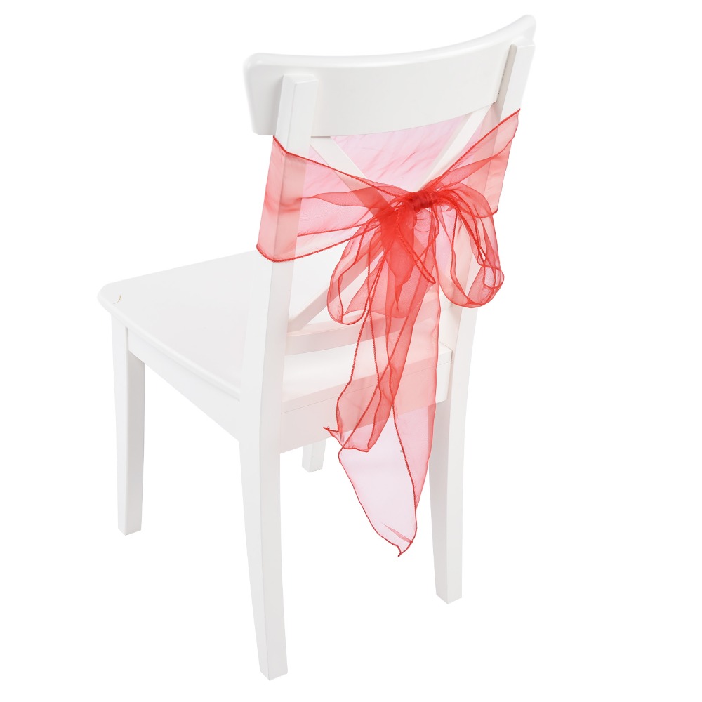 10Pcs Blue, red, yellow, purpl - огляд і ціна Chair Sash Organza