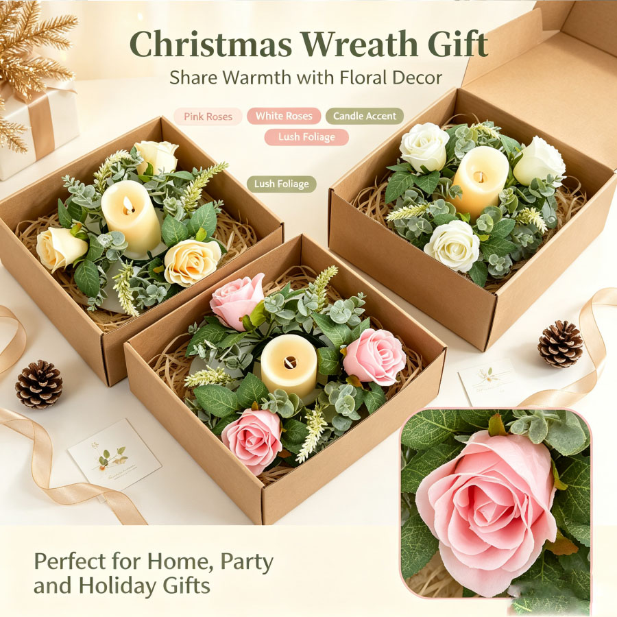Artificial Rose Wreath Shaped  - огляд і ціна Unity Candle Set
