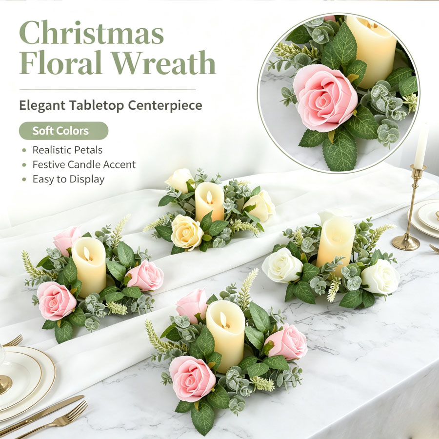 Artificial Rose Wreath Shaped  - огляд і ціна Unity Candle Set