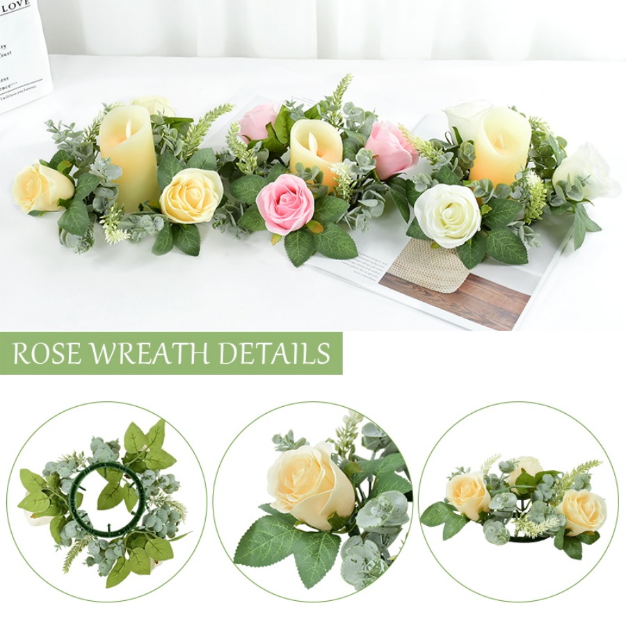 Artificial Rose Wreath Shaped  - огляд і ціна Unity Candle Set