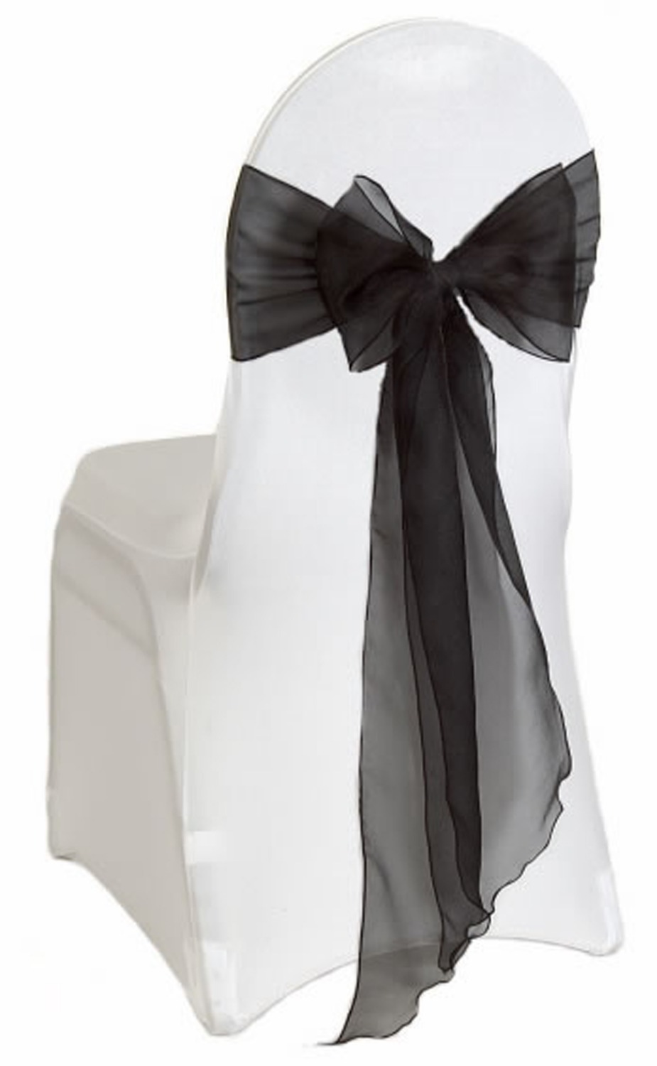 NEW CHAIR BOWS 50pcs/LOT Black - огляд і ціна Chair Sash Organza