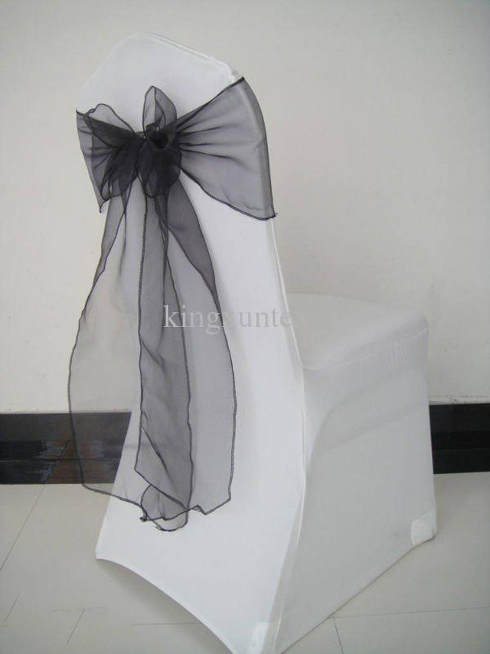 NEW CHAIR BOWS 50pcs/LOT Black - огляд і ціна Chair Sash Organza