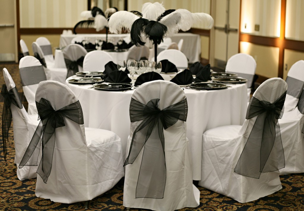 NEW CHAIR BOWS 50pcs/LOT Black - огляд і ціна Chair Sash Organza