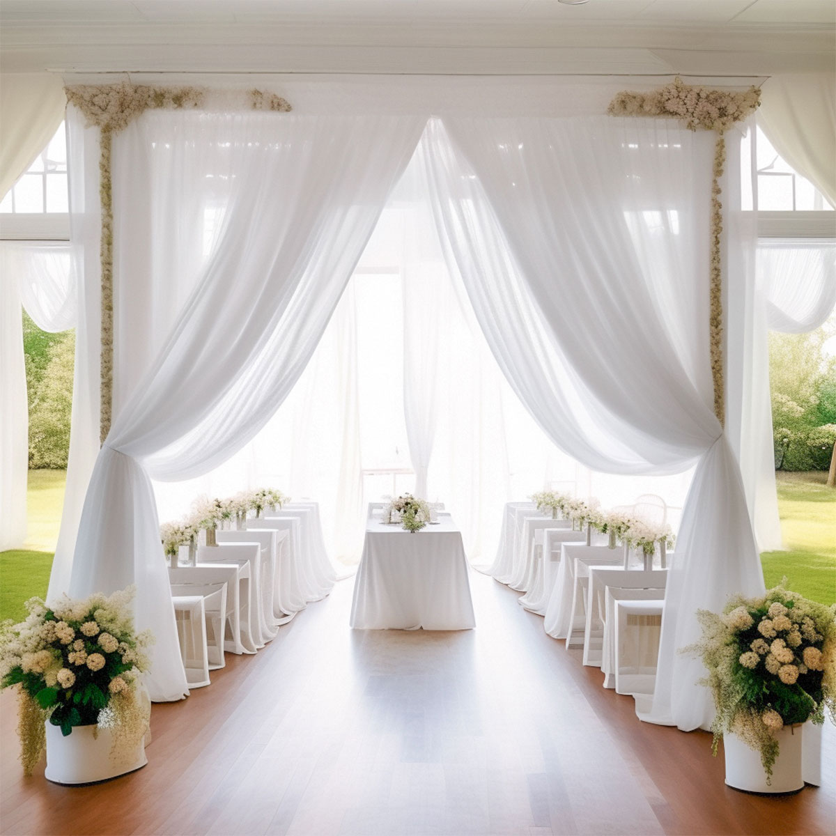 White Wedding Decoration Tulle - огляд і ціна Chair Sash Organza